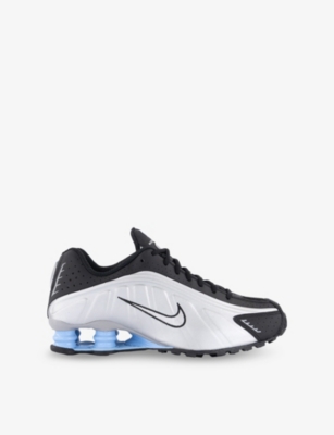 NIKE: Shox R4 Leather and Mesh Mid-Top Trainers