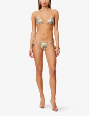 JADED LONDON WOMENS LOW-RISE TIE-SIDE STRETCH-WOVEN BIKINI BOTTOMS MULTI 