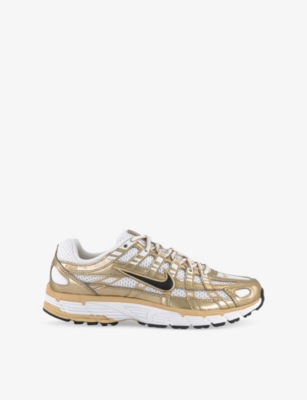 NIKE: P-6000 Leather and Mesh Low-Top Trainers