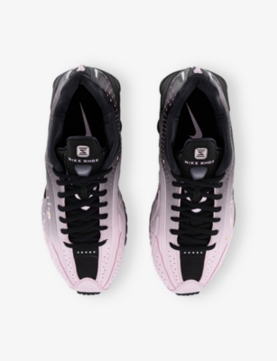 NIKE: Shox R4 Leather and Mesh Low-Top Trainers