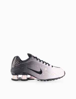 NIKE: Shox R4 Leather and Mesh Low-Top Trainers