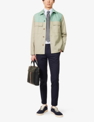 PAUL SMITH: Tapered-Leg Mid-Rise Stretch-Cotton Trousers