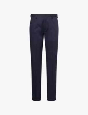 PAUL SMITH: Tapered-Leg Mid-Rise Stretch-Cotton Trousers
