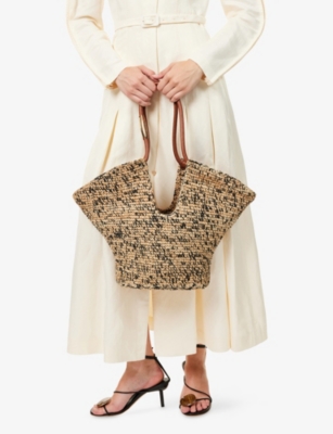 ZIMMERMANN: Golden-Time Medium Raffia Tote Bag