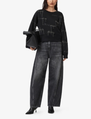 ALLSAINTS: Separo Brand-Embellished Regular-Fit Cotton-Blend Jumper