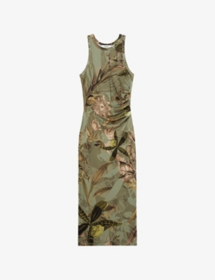 REISS: Reiss x NYGB Lola Printed Sleeveless Stretch-Woven Midi Dress