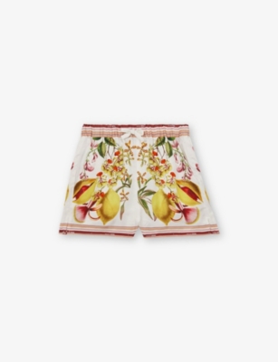 REISS: NYBG Sammie Floral Stripe-Print Woven Co-Ord Shorts 4-9 Years