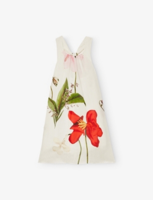 REISS IVORY REISS X NYBG ARIA FLORAL-PRINT RELAXED-FIT LINEN-BLEND MAXI DRESS 4 