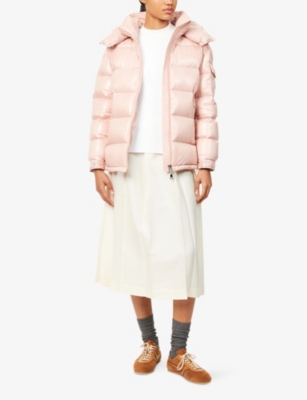 Moncler Womens Pink Maire Hooded Shell-down Jacket Xs In Pink
