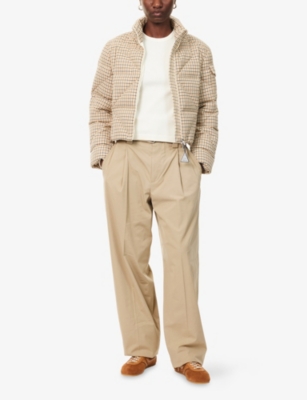 MONCLER: Keros Check-Print Stretch-Cotton Blend Jacket