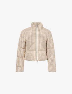 MONCLER: Keros Check-Print Stretch-Cotton Blend Jacket