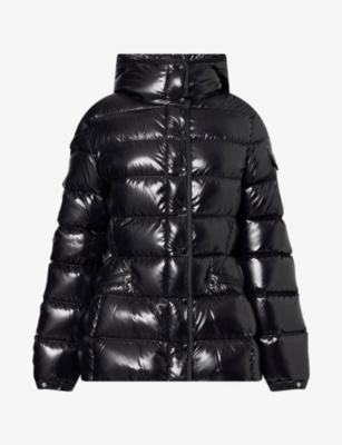 Moncler Womens Barante Hooded Shell-down Jacket Black In Black