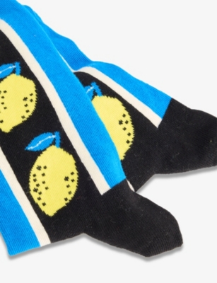 Happy Socks Mens  Lemons Cotton-blend Socks