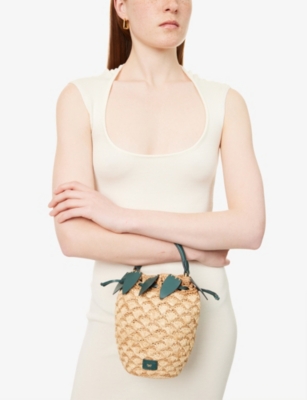 Pineapple Raffia Cross-Body Bag