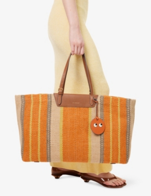 ANYA HINDMARCH: Large Striped Jute Cross-Body Bag