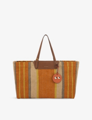 ANYA HINDMARCH: Large Striped Jute Cross-Body Bag