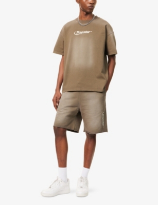 Trapstar Mens Brown Hyperdrive Faded Cotton T-shirt Xs