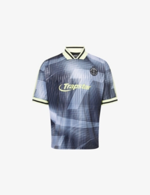 Trapstar Mens Black Neon Hyperdrive Graphic-print Woven Top Xs