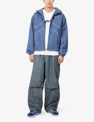 Trapstar Mens Hyperdrive Regular-fit Windbreaker Shell Jacket Blue In Blue