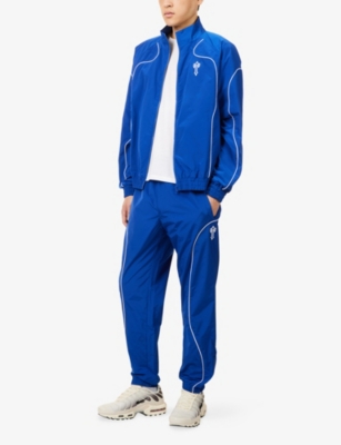Trapstar Mens Blue Foundation Embroidered-logo Shell  Tracksuit Jacket Xs In Blue