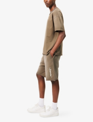 Trapstar Mens Brown Hyperdrive Faded Cotton Shorts
