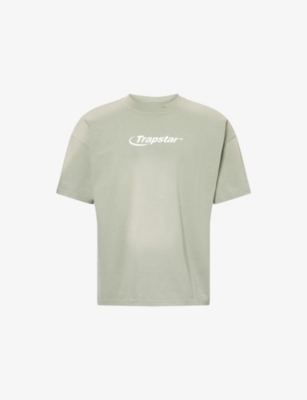 Trapstar Mens Grey Hyperdrive Faded Cotton T-shirt Xs