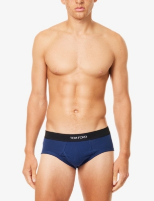 TOM FORD: Branded-Waistband Cotton-Jersey Briefs