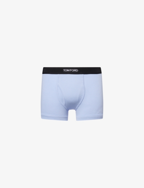 Branded-Waistband Cotton-Stretch Boxer Briefs
