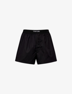 TOM FORD: Branded-Waistband Stretch Cotton-Poplin Boxer Shorts