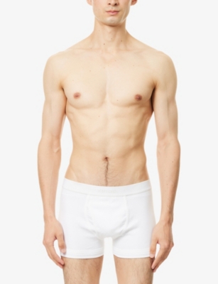 Tom Ford Mens White Branded-waistband Cotton-stretch Boxer Briefs In White