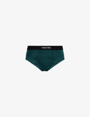 TOM FORD: Branded-Waistband Cotton-Jersey Briefs