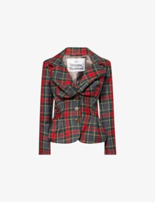 Vivienne Westwood Plaid Tailored Jacket With Notch Lapel And Button-detail Cuffs In Multi