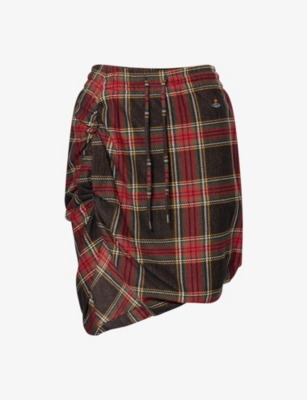 VIVIENNE WESTWOOD: Side Panther Ruched Cotton-Jersey Mini Skirt