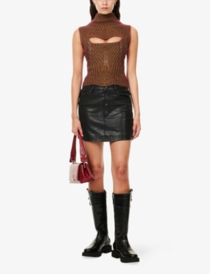 Vivienne Westwood Mary Corset Top Silk Mohair Blend Gold 40 Women In Gold