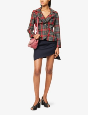 Vivienne Westwood Mens Navy Infinity Asymmetric Wool Mini Skirt