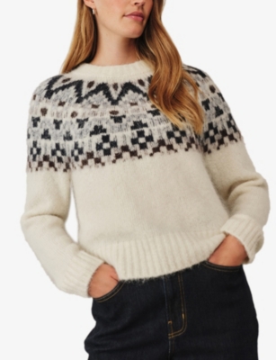 The White Company S Porcelain Fairisle Knitted Wool-blend Jumper In White