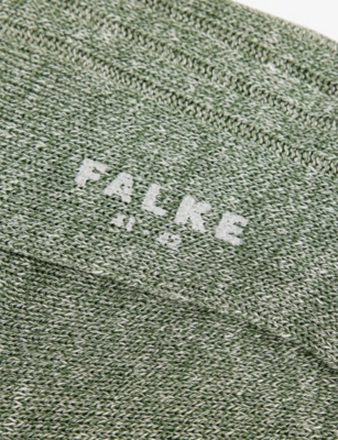 Falke Mens Loden Bay Ribs Linen-blend Socks
