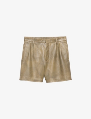 PRADA: Bermuda Vintage-Wash Leather Shorts