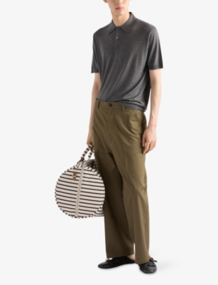 PRADA: Wide-Leg Cotton Chino Trousers