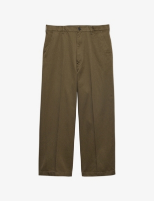 PRADA: Wide-Leg Cotton Chino Trousers