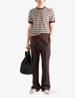 PRADA: Striped Knitted Cotton Jumper