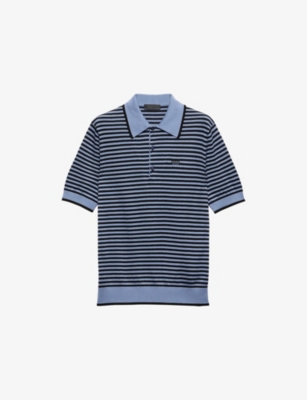 PRADA: Striped Cotton Polo Shirt