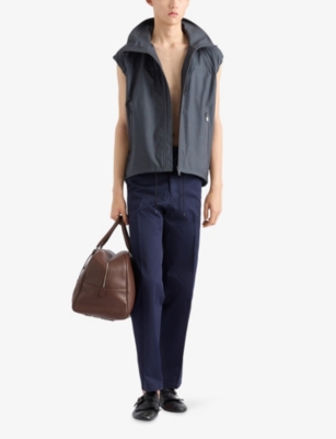 PRADA: Wide-Leg Cotton Chino Trousers