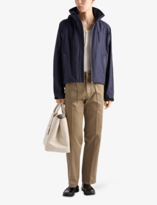 PRADA: Wide-Leg Cotton Chino Trousers