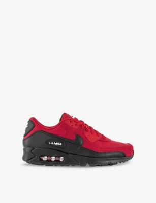 NIKE: Air Max 90 Leather and Mesh Low-Top Trainers