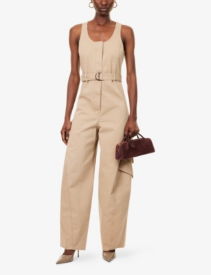 ALAIA: Cargo Curved-Leg Denim Jumpsuit
