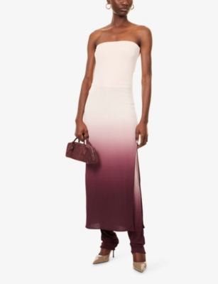 Alaïa Womens Aubergine Layered Strapless Stretch-woven Jumpsuit In Purple