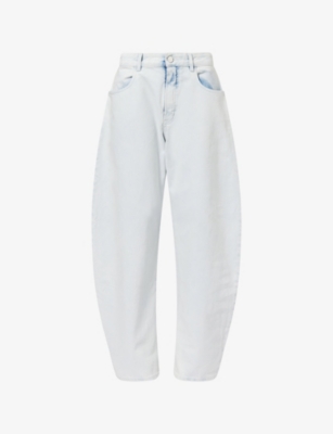 ALAIA: High-Rise Wide-Leg Denim-Blend Jeans