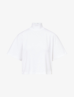 ALAIA: High Neck Cotton Top