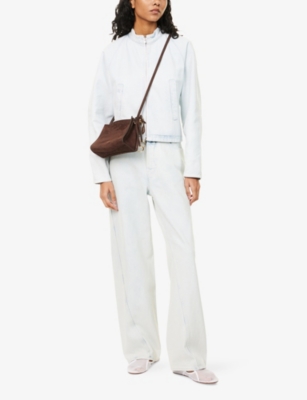 ALAIA: Twisted Straight-Leg Denim Jeans
